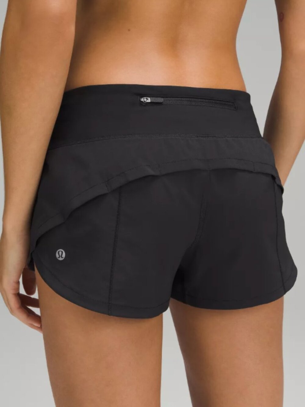 Black Lululemon Low-Rise Lined Short Running Shorts Size